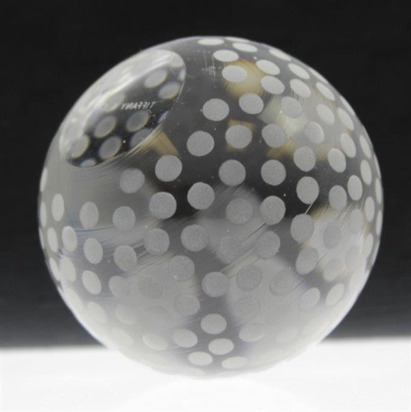 Tiffany & Co Luxury Leaded Crystal Art Glass Golf Ball Paperweight - Dots