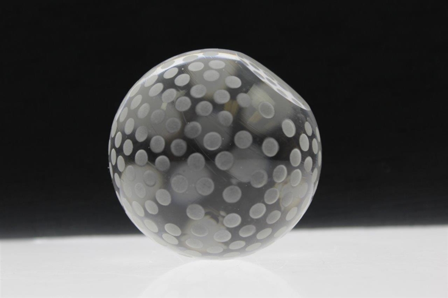 Tiffany & Co Luxury Leaded Crystal Art Glass Golf Ball Paperweight - Dots