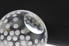 Tiffany & Co Luxury Leaded Crystal Art Glass Golf Ball Paperweight - Dots