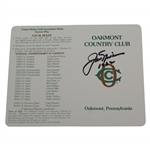 Jack Nicklaus Signed Oakmont Country Club Scorecard w/1962 Notation JSA #S90036
