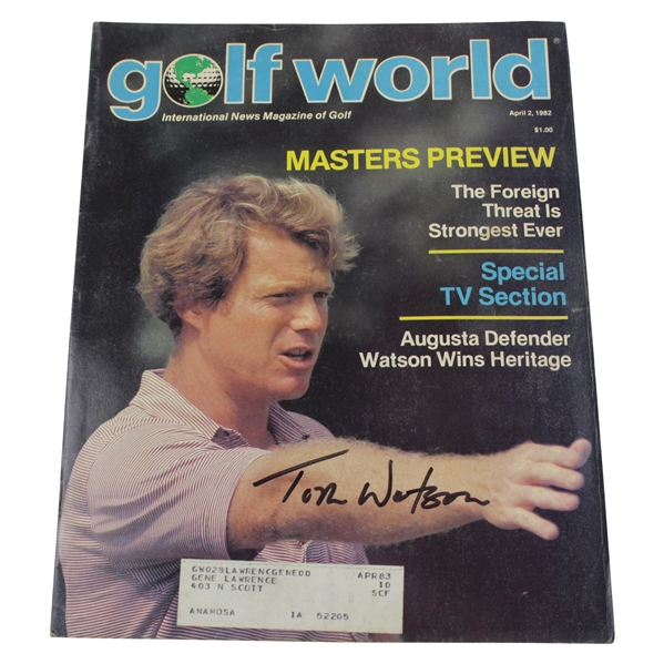 Tom Watson Signed 1982 Golf World Magazine JSA #Q05556