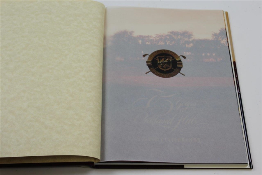 75 Years At Oakland Hills CC History Book With Letter From Author To Club President