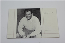 Ben Hogan Five Lessons Deluxe First Edition And A Letter From Ben To Members Of Merion