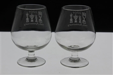 2005 Bobby Jones Grand Slam 75th Anniversary Snifter Glasses in Original Atlanta Athletic Club Case