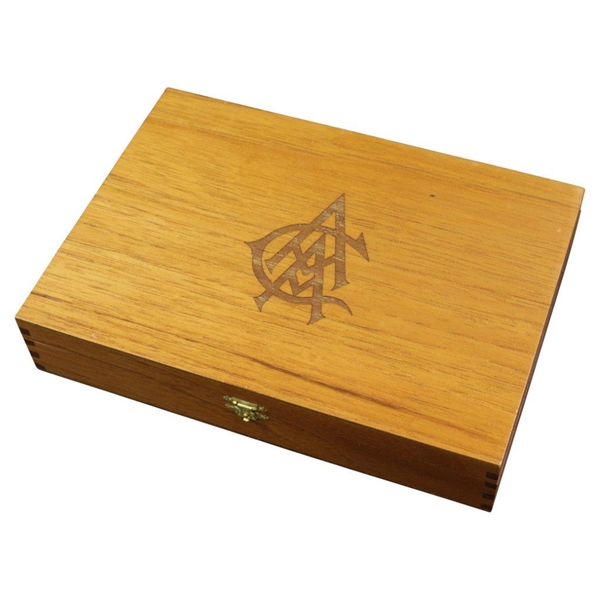 2001 Atlanta Athletic Club Scotch & Cigar Evening Menu in Original Wood Box with Cutters