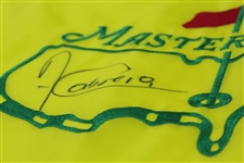 Angel Cabrera Signed Undated Masters Embroidered Flag - Charles Coody Collection JSA ALOA 