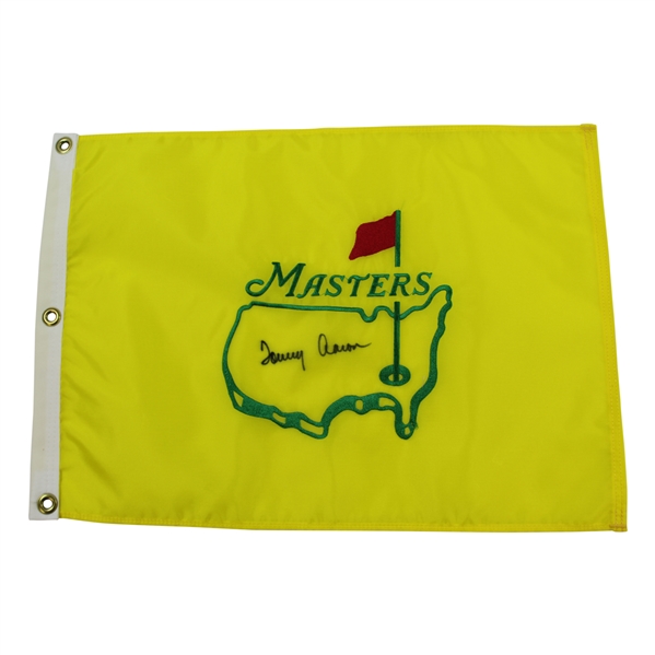 Tommy Aaron Signed Undated Masters Par-Aide Embroidered Flag - Charles Coody Collection JSA ALOA