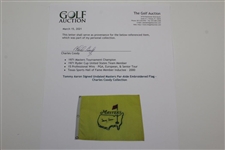Tommy Aaron Signed Undated Masters Par-Aide Embroidered Flag - Charles Coody Collection JSA ALOA