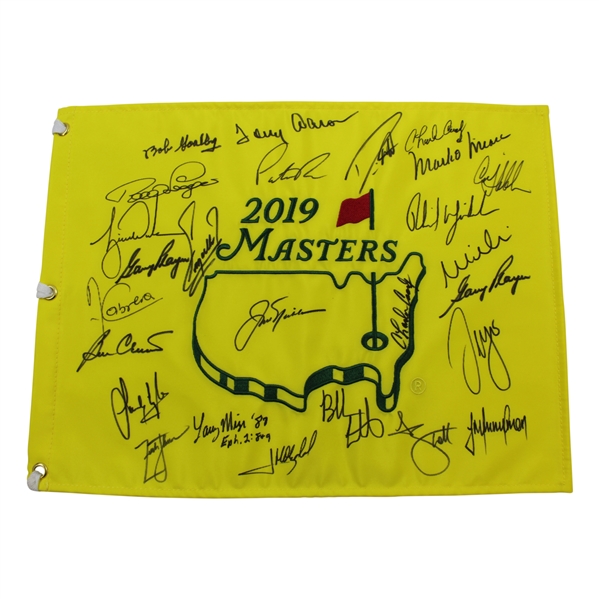 2019 Masters Champions Dinner Flag Signed by 26 with Jack & Coody Center - Charles Coody Collection JSA ALOA