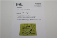 2019 Masters Champions Dinner Flag Signed by 26 with Jack & Coody Center - Charles Coody Collection JSA ALOA