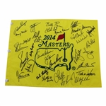 2014 Masters Champions Dinner Flag Signed by 31 with Palmer, Nicklaus, & Player Big 3 Center - Charles Coody Collection JSA ALOA
