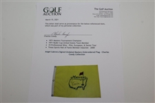Angel Cabrera Signed Undated Masters Embroidered Flag - Charles Coody Collection JSA ALOA 