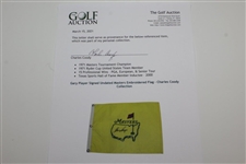 Gary Player Signed Undated Masters Embroidered Flag - Charles Coody Collection JSA ALOA