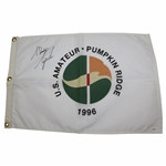 Tiger Woods Signed 1996 US Amateur at Pumpkin Ridge Flag with Personalization JSA FULL