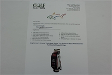 Greg Norman's Personal TaylorMade Qantas Tour Preferred Black/White/Gold/Red Full Size Golf Bag with Flags