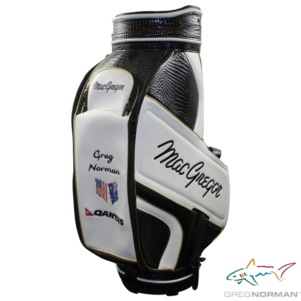 Greg Normans Personal MacGregor Qantas Black & White Full Size Golf Bag with Stitched Signature