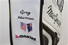 Greg Norman's Personal MacGregor Qantas Black & White Full Size Golf Bag with Stitched Signature