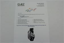Greg Norman's Personal MacGregor Qantas Black & White Full Size Golf Bag with Stitched Signature