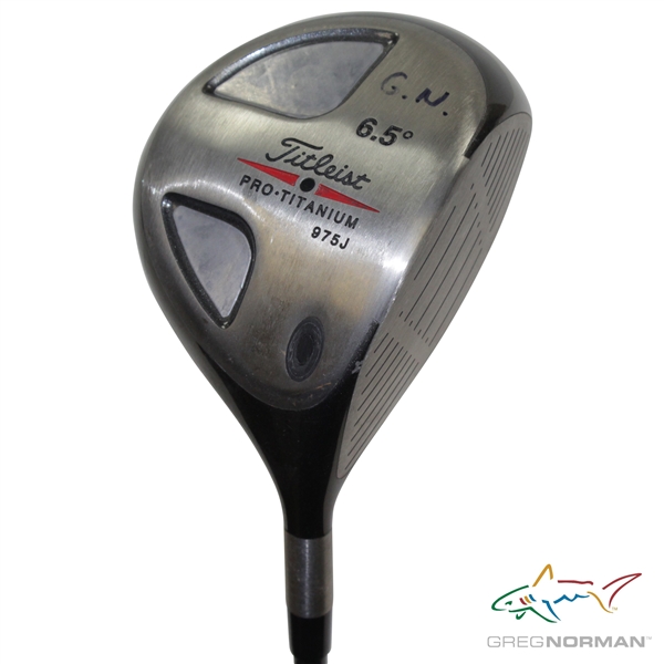 Greg Norman's Personal Used Titleist Pro Titanium 975J 6.5 Degree Driver with 'G.N.' Marker on Sole