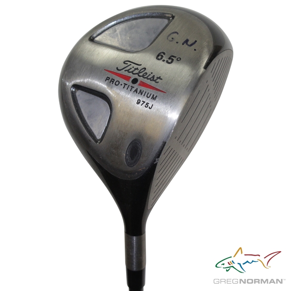 Greg Normans Personal Used Titleist Pro Titanium 975J 6.5 Degree Driver with G.N. Marker on Sole