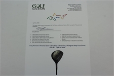 Greg Norman's Personal Used Cobra 'King Cobra' King S 9 Degree Deep Face Driver with 8.5 Tape on Head