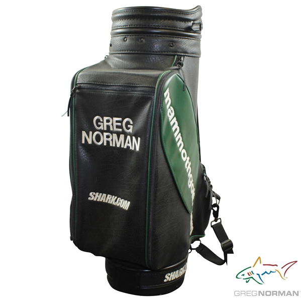 Greg Normans Personal Mammoth Golf Greg Norman Shark.com  Black with Green Full Size Golf Bag