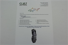 Greg Norman's Personal TaylorMade '15 Years of Award Winning Wines' Shark Logo Black & White Stand Bag - New