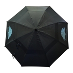 Greg Norman's Personal Used Sunningdale Black with Blue Logo Umbrella