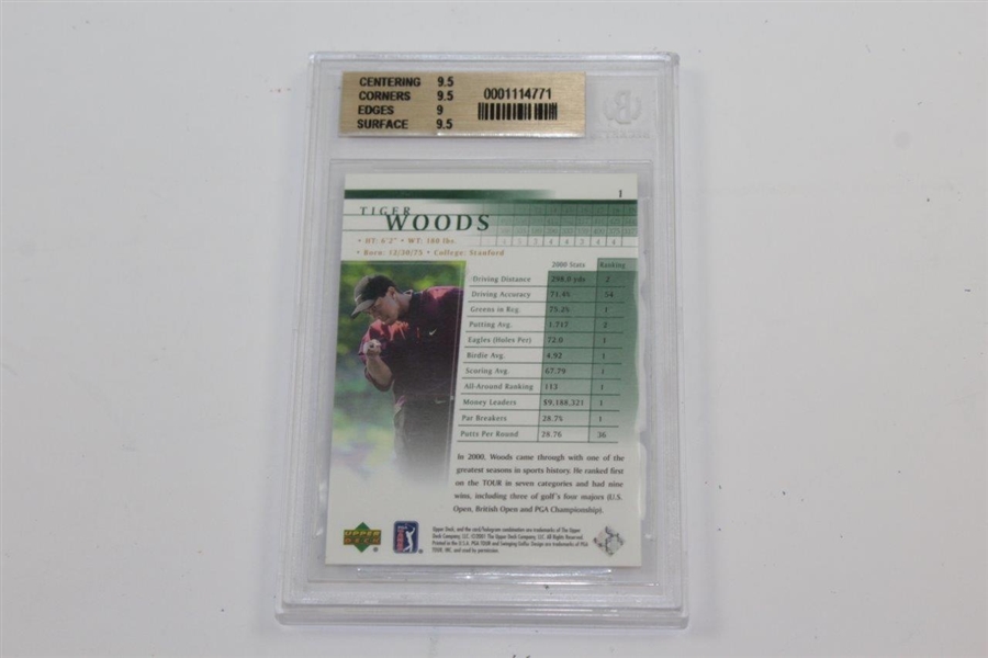 Tiger Woods 2001 Upper Deck Golf Card BGS 9.5 GEM MINT 0001114771