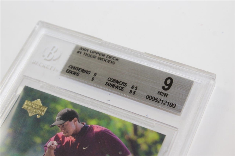 Tiger Woods 2001 Upper Deck Golf Card BGS 9 MINT 006212190
