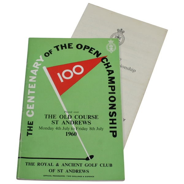 1960 OPEN Championship at The Old Course St. Andrews Official Program with Pairing Sheet - Kel Nagle Winner