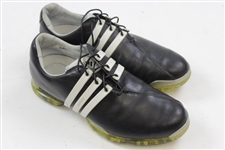 Greg Norman's Personal Used Adidas adiPURE Black with White Golf Shoes