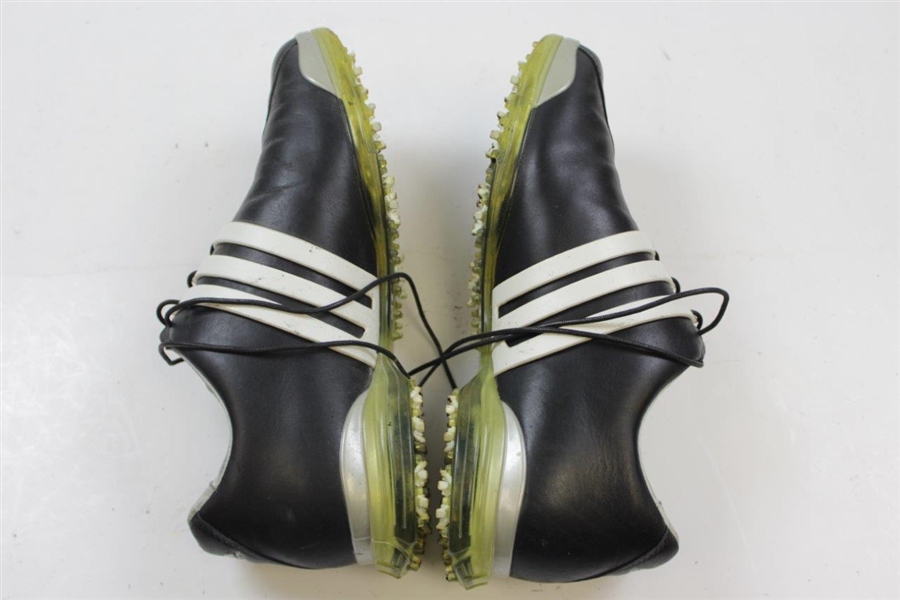 Greg Norman's Personal Used Adidas adiPURE Black with White Golf Shoes