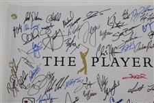 Tiger Woods, Phil Mickelson, Dechambeau, & Many others Singed 2019 The Players Flag JSA ALOA
