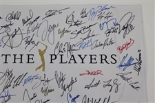Tiger Woods, Phil Mickelson, Dechambeau, & Many others Singed 2019 The Players Flag JSA ALOA