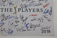 Tiger Woods, Phil Mickelson, Dechambeau, & Many others Singed 2019 The Players Flag JSA ALOA