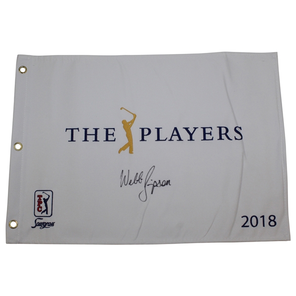 Webb Simpson Signed 2018 The Players Embroidered Flag - Full Signature JSA ALOA