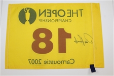 Padraig Harrington Signed 2007 OPEN Championship at Carnoustie Screen Flag JSA ALOA