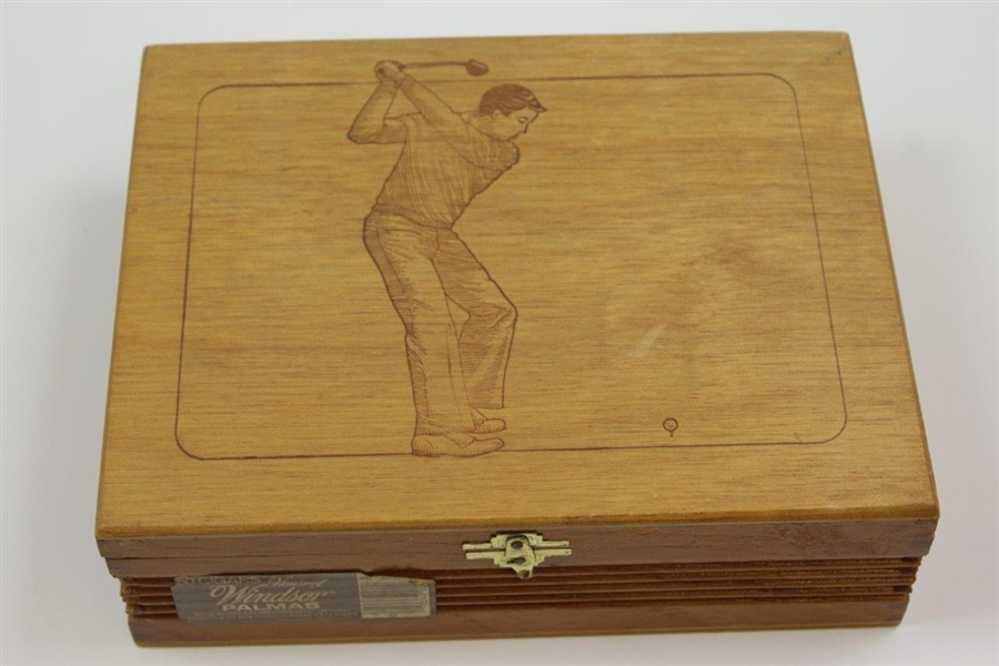 Golfer Themed 'House of Windsor - Palmas' Wood Cigar Box