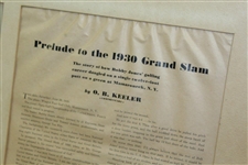 Bobby Jones Signed 1929 US Open Putt Framed Display to Harold Sargent - Jack Sargent Collection JSA ALOA