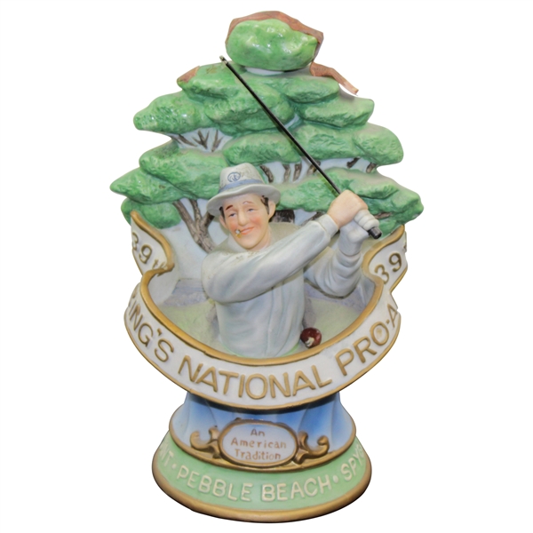 Barry Jaeckels 1980 Bings 39th National Pro-Am Porcelain Decanter with Bing Golfing