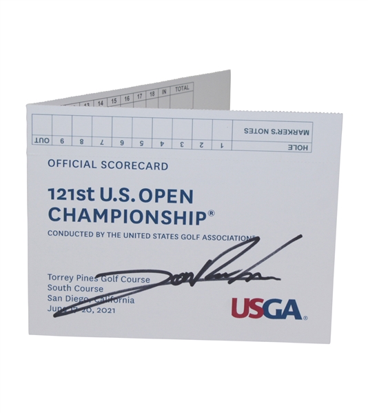 Champion Jon Rahm Signed 2021 US Open at Torrey Pines Official Scorecard JSA ALOA