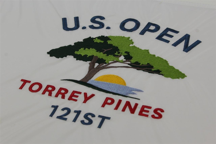 2021 US Open at Torrey Pines Embroidered White Flag - Jon Rahm Winner