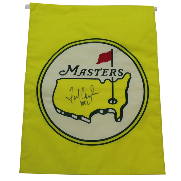 Fred Couples Signed Undated Masters Yellow Embroidered Garden Flag w/1992 JSA ALOA