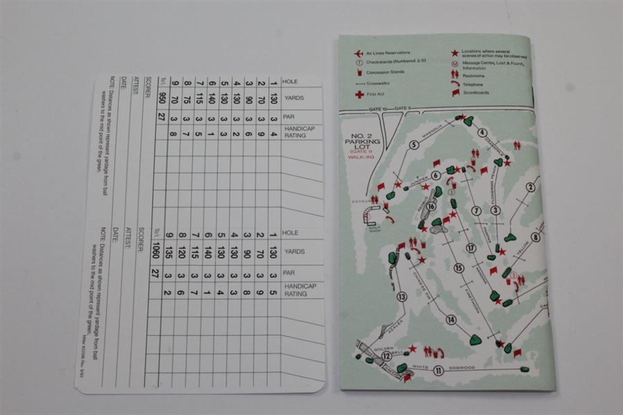 1997 Masters Spectator Guide with Augusta Natioanal Golf Club Scorecard & Pencil