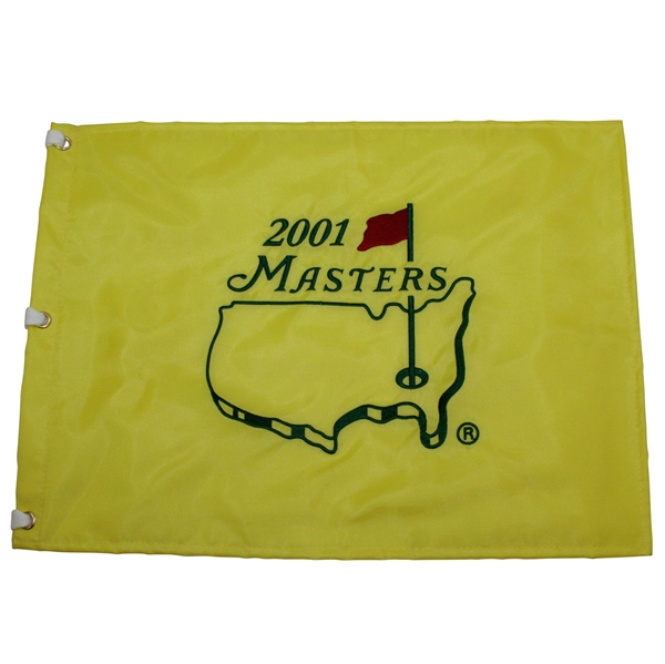 2001 Masters Tournament Embroidered Yellow Flag - Tiger Woods Win