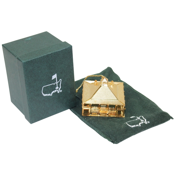 Augusta National Golf Club Gold Tone Clubhouse Ornament In Box with Bag