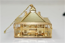 Augusta National Golf Club Gold Tone 'Clubhouse' Ornament In Box with Bag