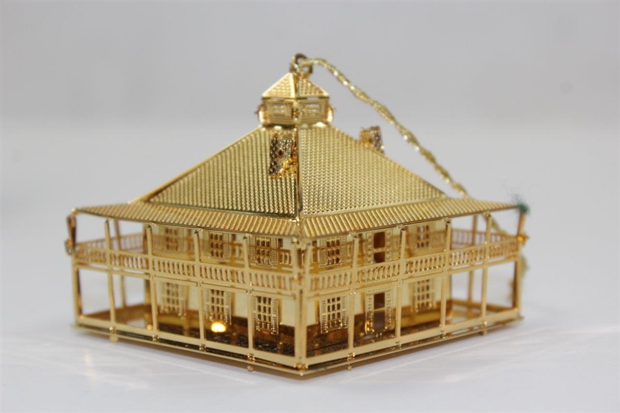 Augusta National Golf Club Gold Tone 'Clubhouse' Ornament In Box with Bag