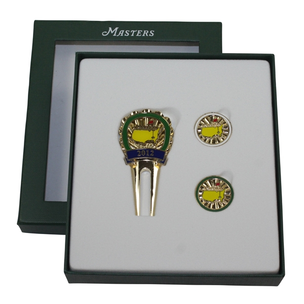 2012 Masters Tournament Sunburst Divot Tool & Ballmerkers Set In Box